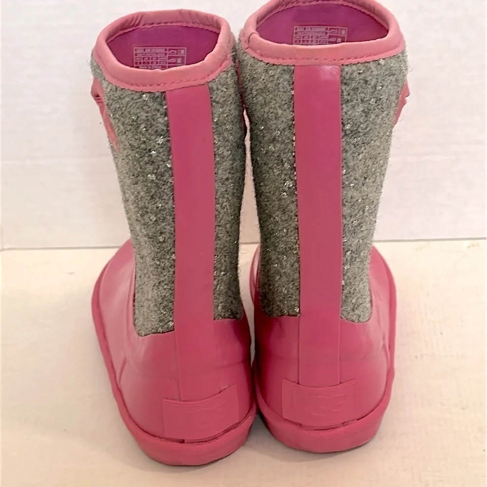 Youth UGG Kex Sparkle Pink Azalea Rain boots size 2 youth Like New